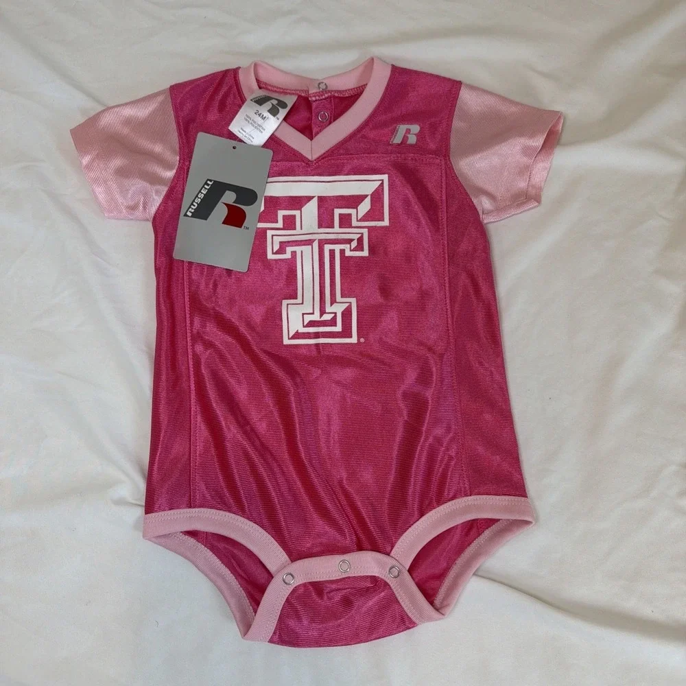 Russell Texas Red Raiders One‎ Piece Size 24 Months Pink NWT